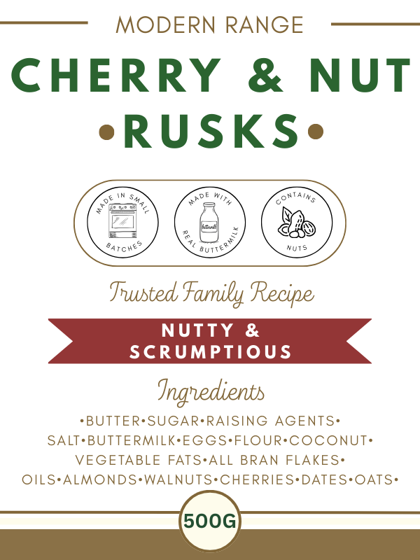 Cherry, Bran & Nut Rusks